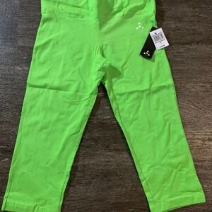 Balanced Tech Neon Green Leggings Medium NWT 90s Cotton Spandex Cropped